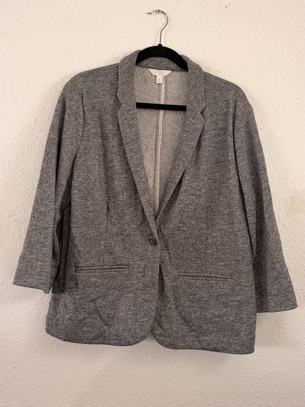 Gray Knit Blazer Jacket